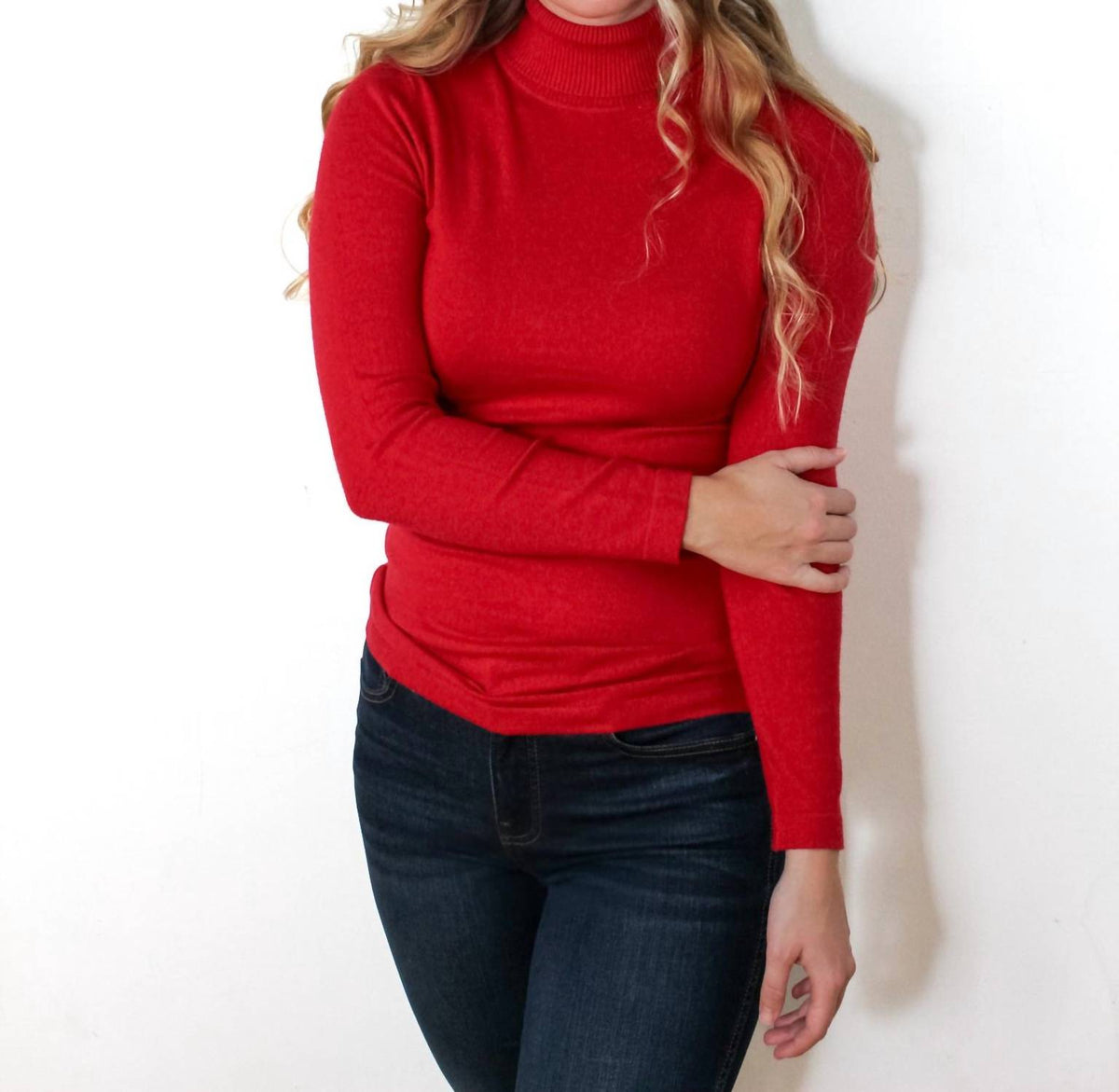Solid Color Turtleneck Sweater