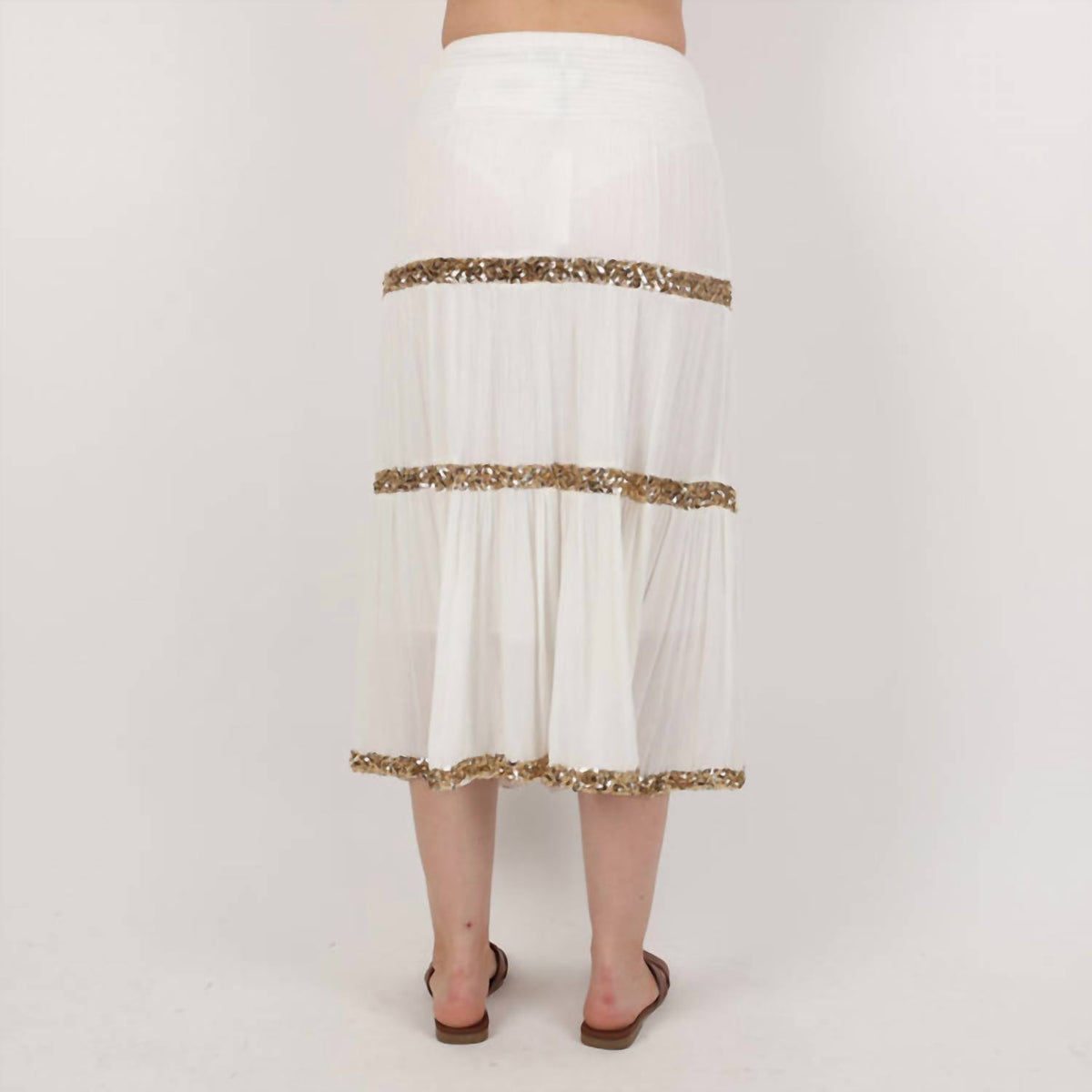 Sequin Stripe Skirt