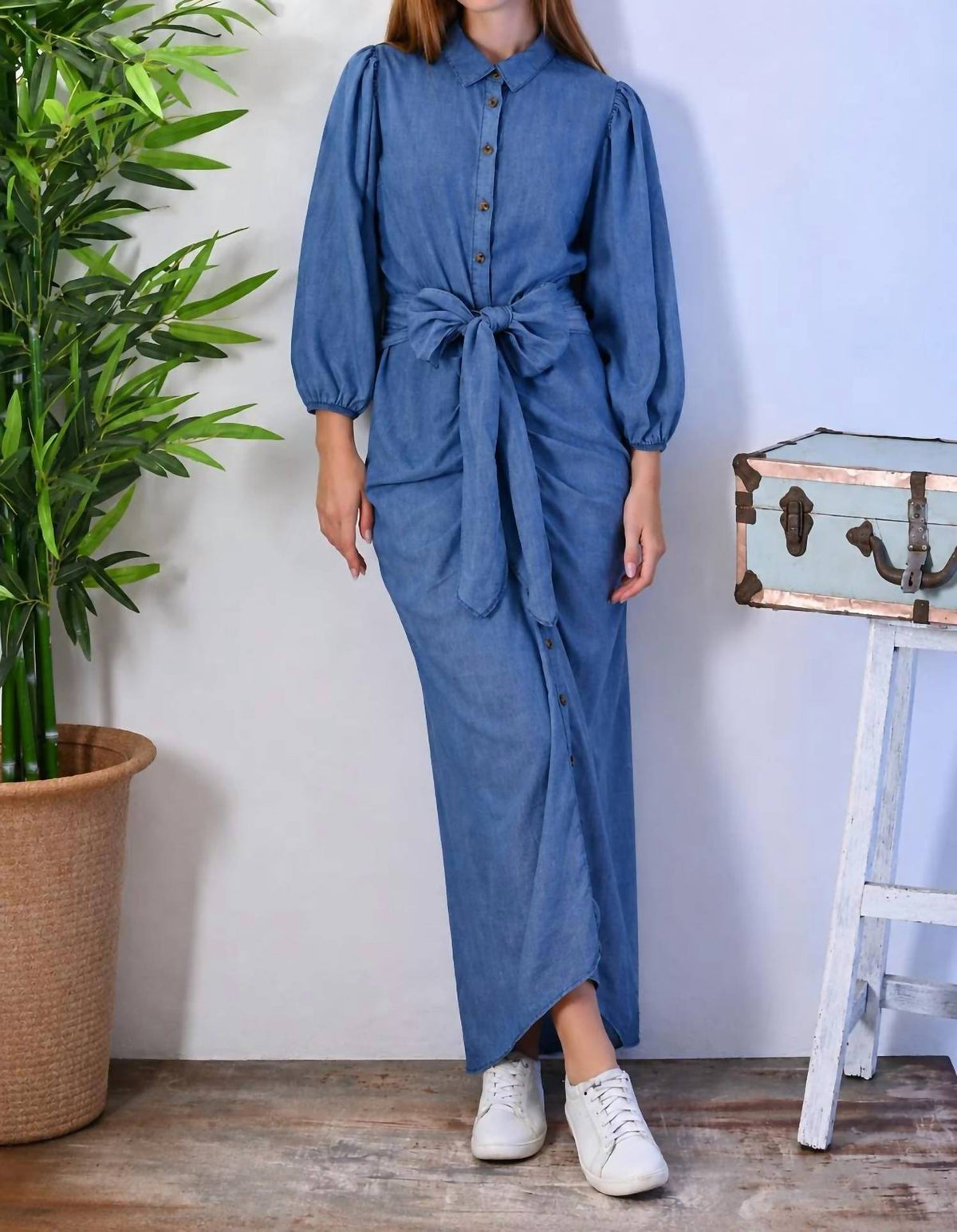 Button Down Denim Dress