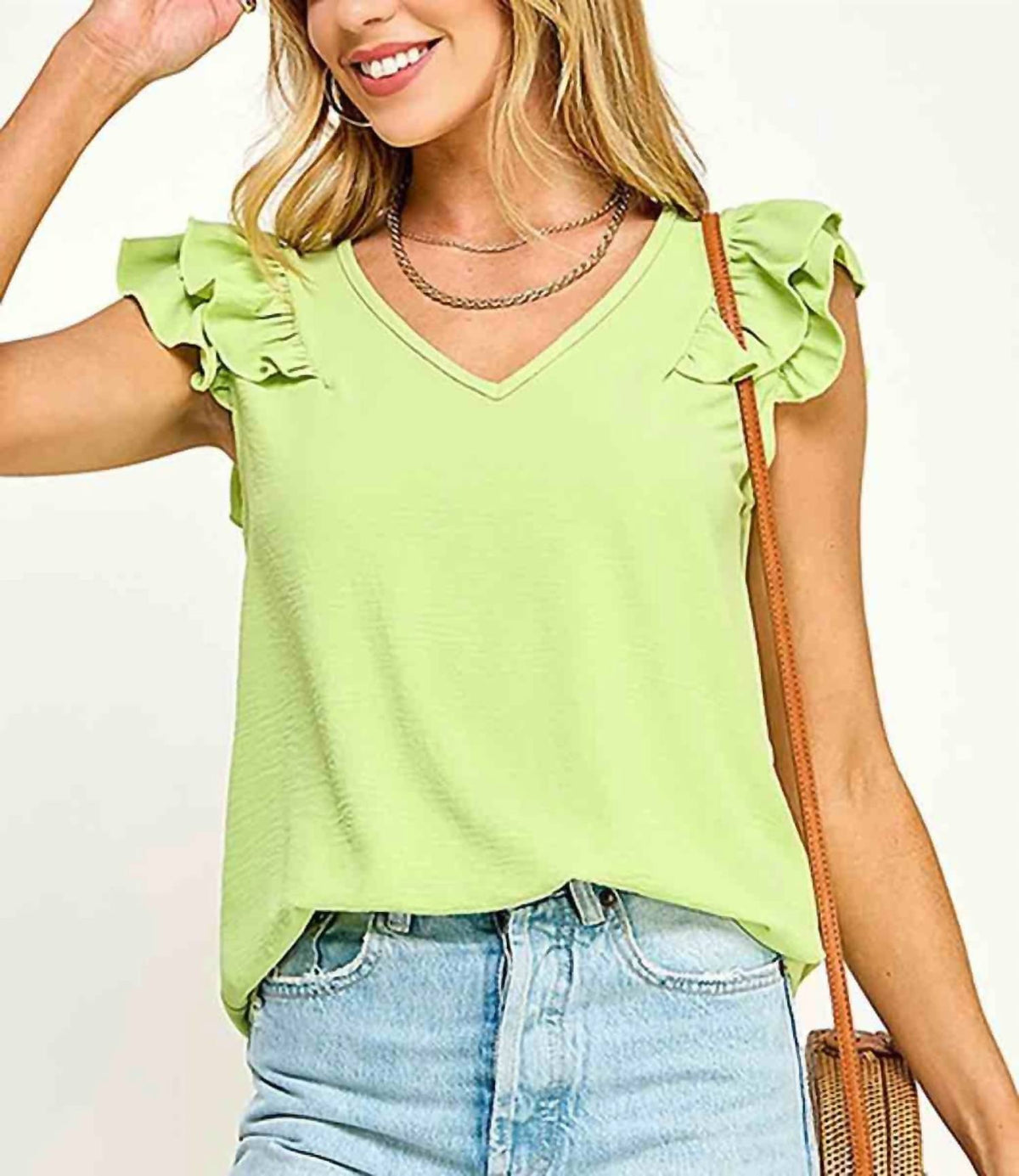 Veronica V Neck Ruffled Top