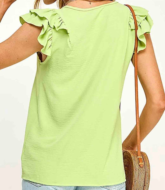 Veronica V Neck Ruffled Top