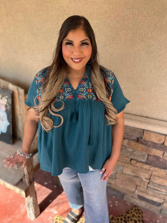 El Reno Embroidered Top