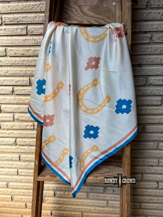 Women's Lucky Horseshoe Western Wild Rag Scarf