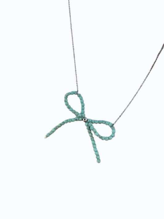 Women's Pearl Bow Beaded Necklace