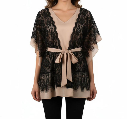 Lace Trim Dolman Sleeve Tunic