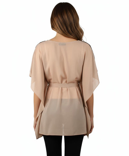 Lace Trim Dolman Sleeve Tunic