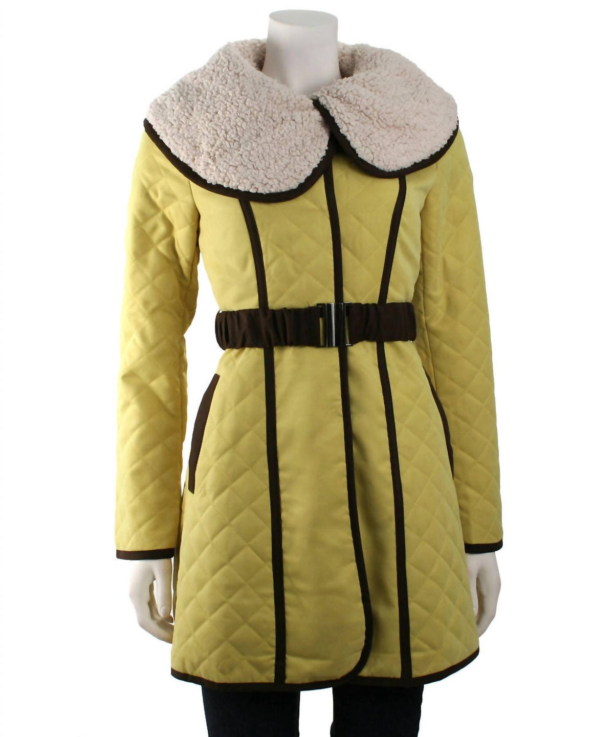 Oversized Fleece Collar Quilted Coat
