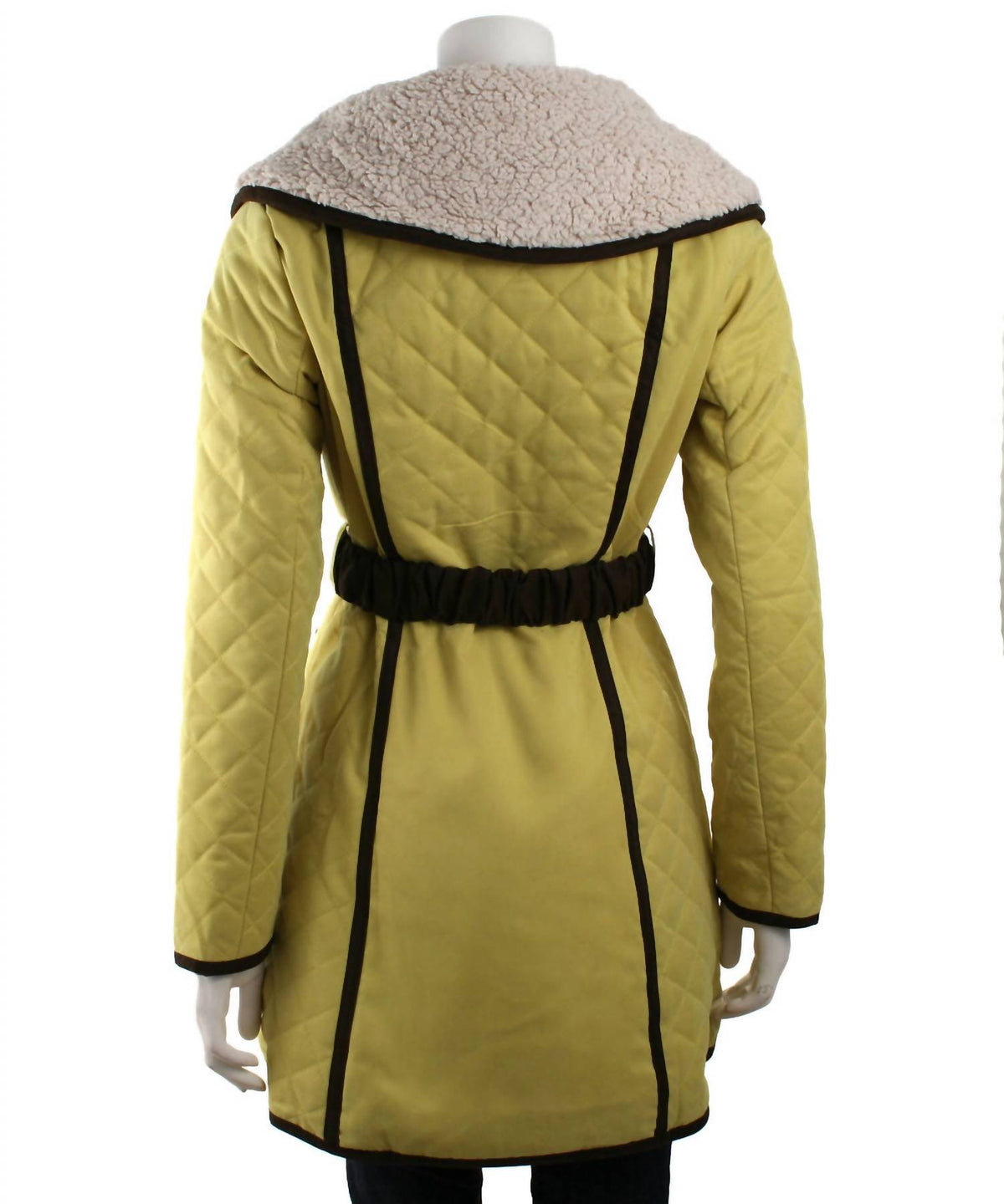 Oversized Fleece Collar Quilted Coat