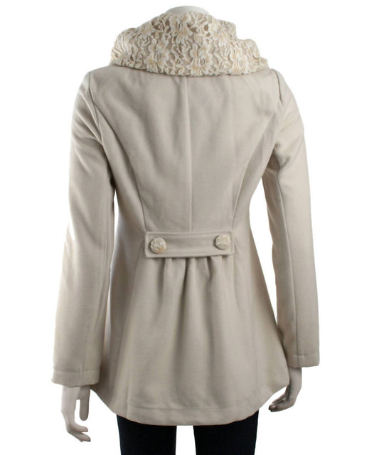 Women's Long Sleeve Coat With Oversized Collar
