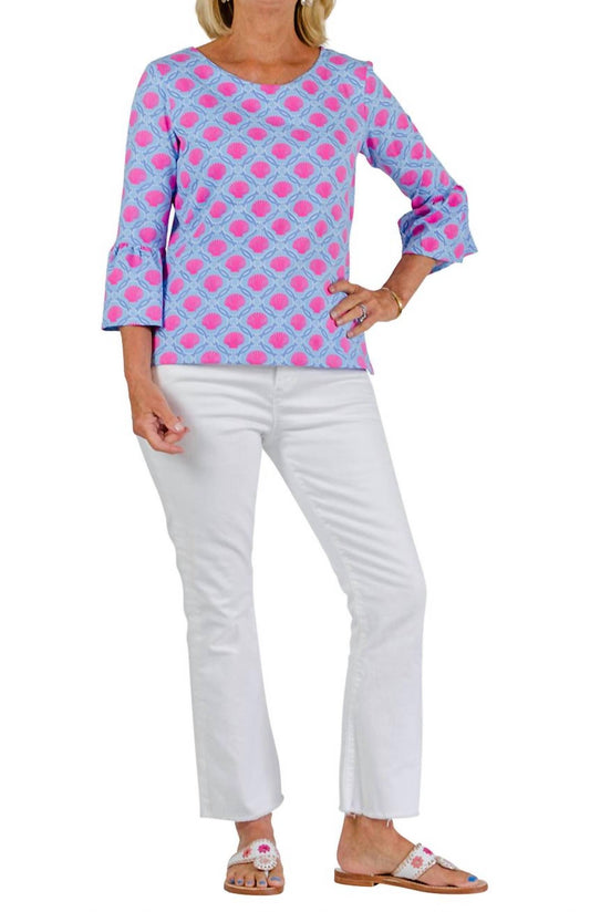 Haley Bamboo Circles Shell Print Top