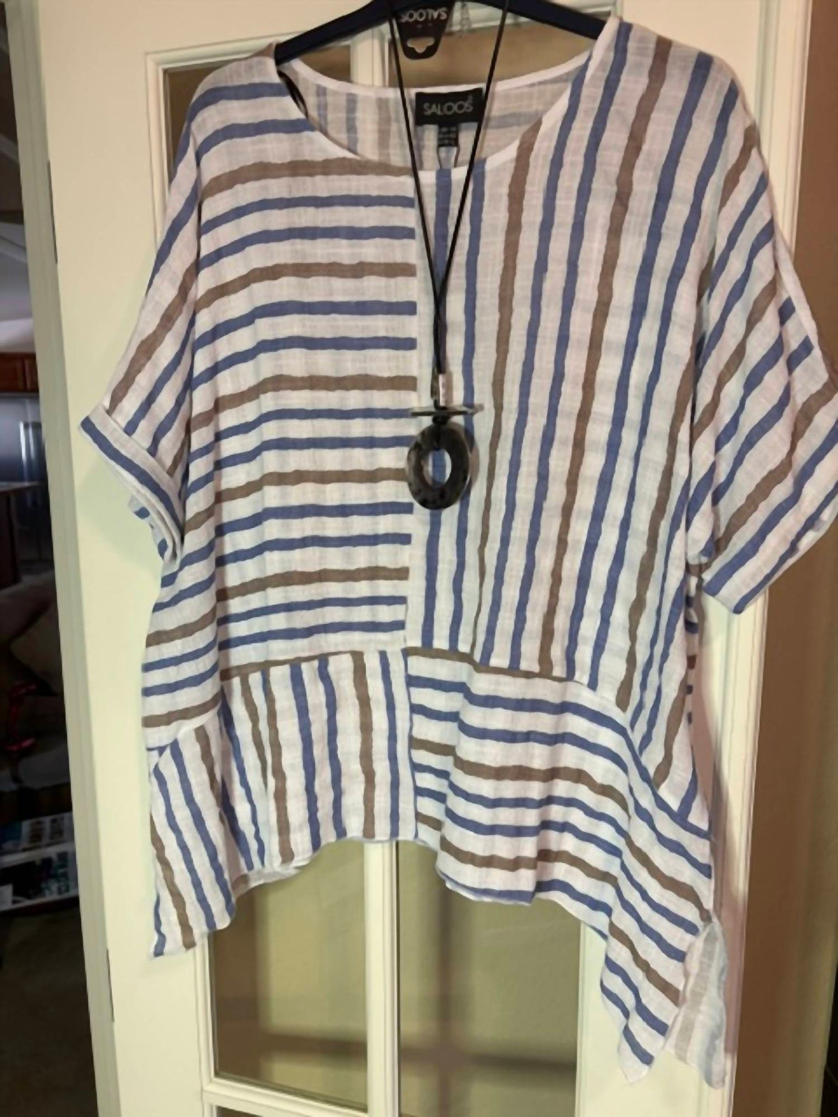 Drop Shoulder Stripped top