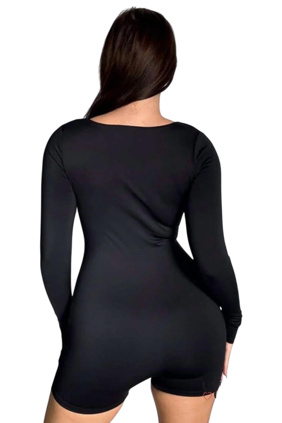 Erin Square Neck Long-Sleeve Romper