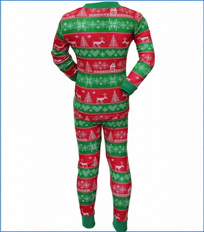 Kids Fair Isle Long John Pajamas
