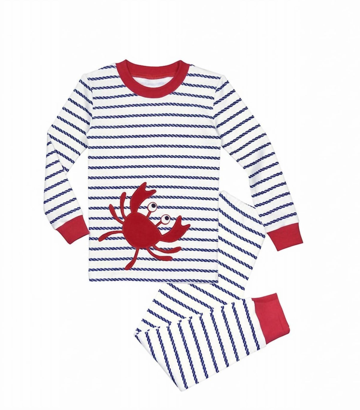 Kids Nautical Rope Stripe Crab Pj Set