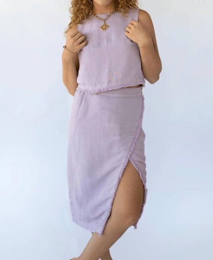 Michelle Faux Wrap Midi Skirt