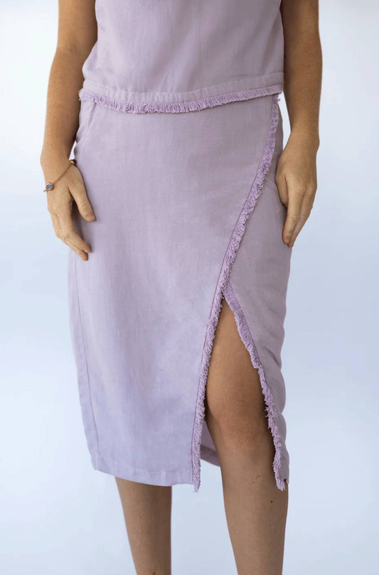 Michelle Faux Wrap Midi Skirt