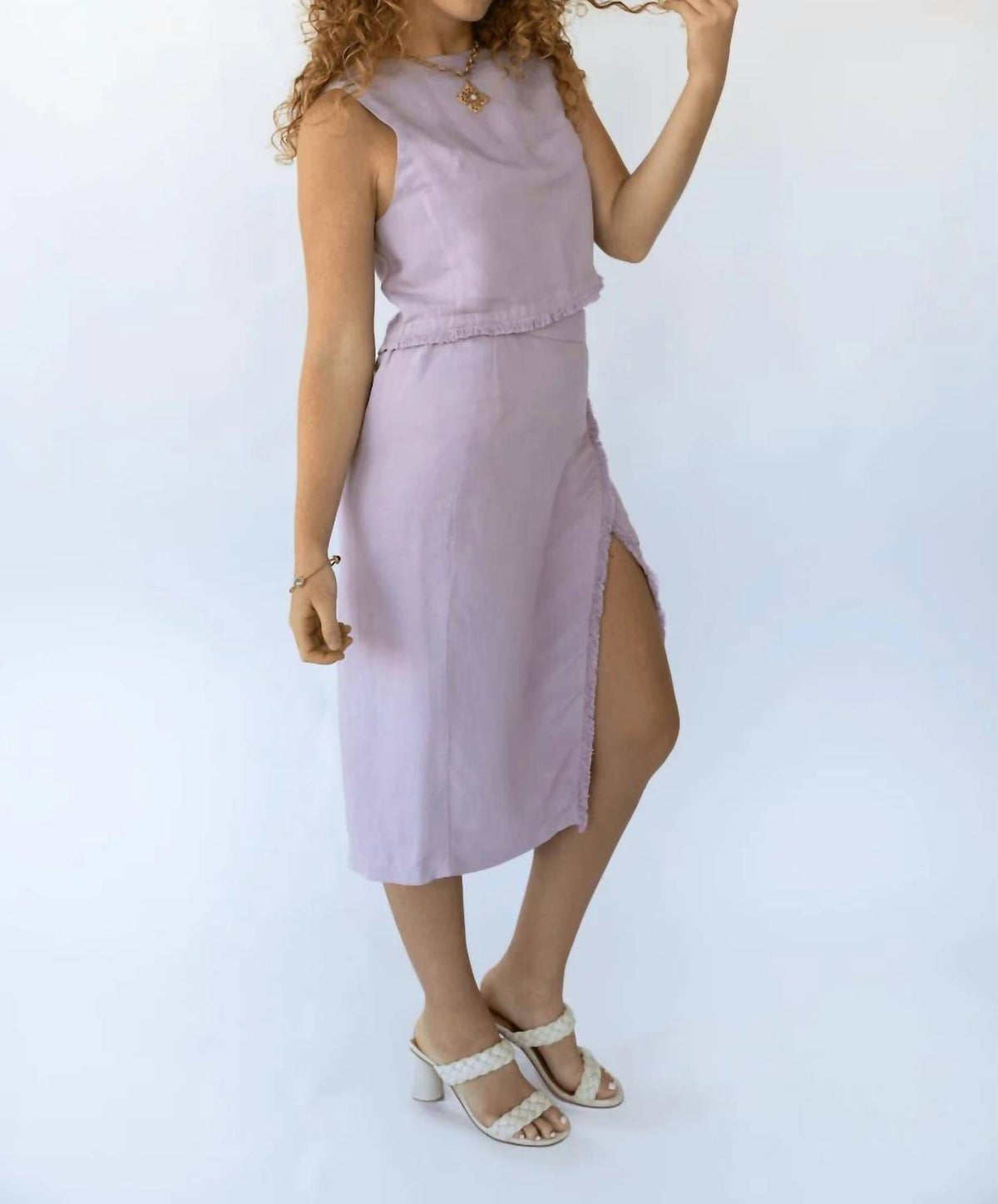 Michelle Faux Wrap Midi Skirt