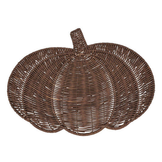 Fall Harvest Rattan Pumpkin Placemat - Set of 4