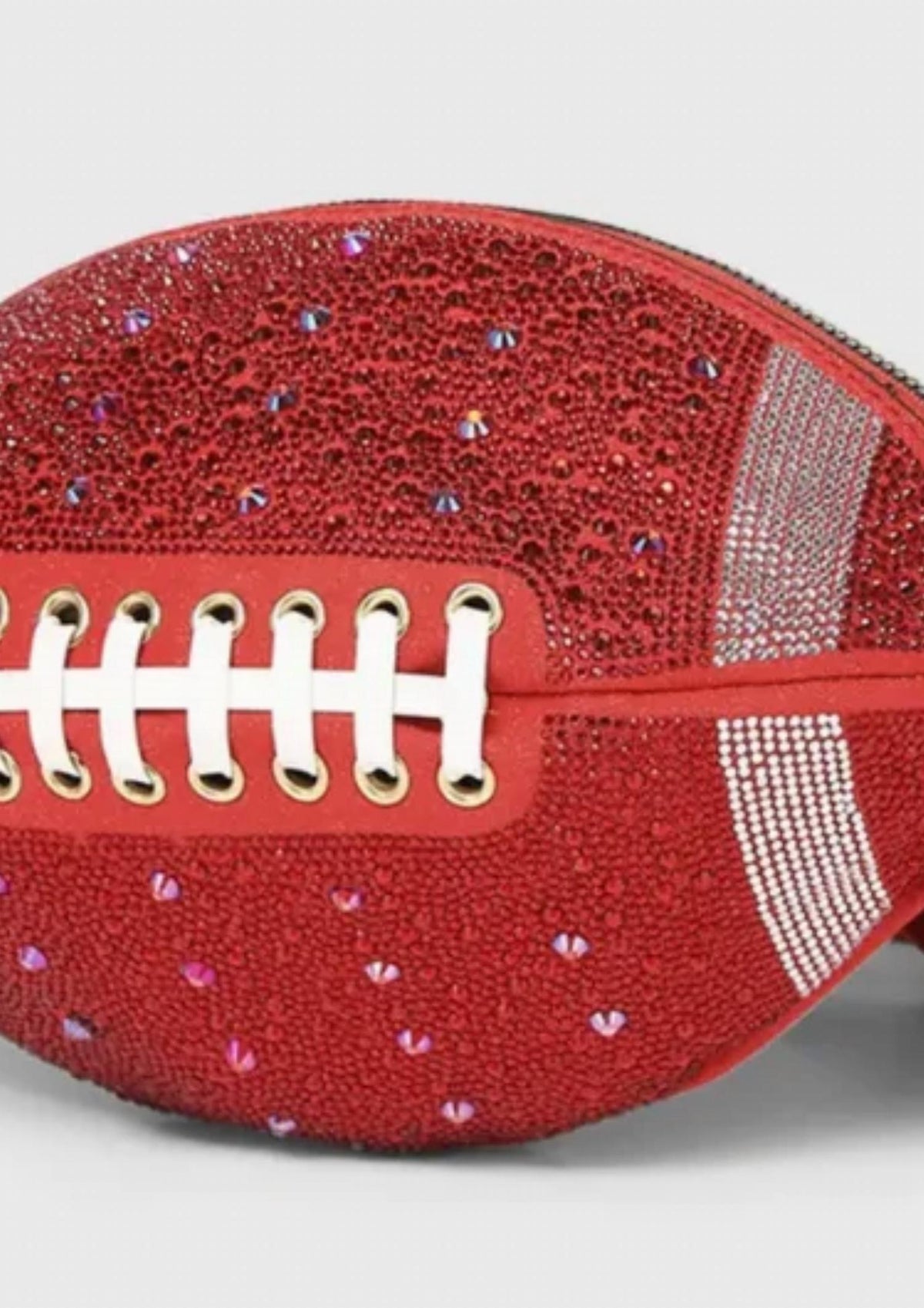 Women's Bling Studded Game Day Football Shape Crossbody Bag