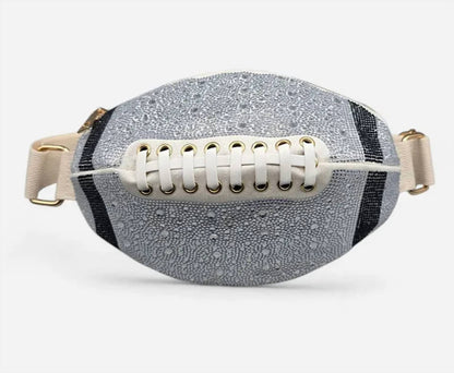 Women's Bling Studded Game Day Football Shape Crossbody Bag