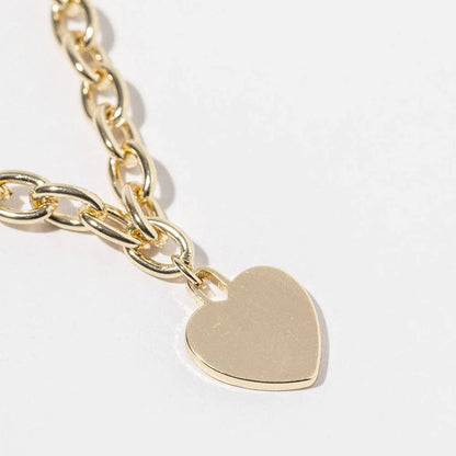 Women's Dipped Chunky Chain Heart Pendant Necklace