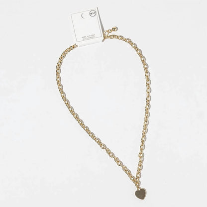 Women's Dipped Chunky Chain Heart Pendant Necklace