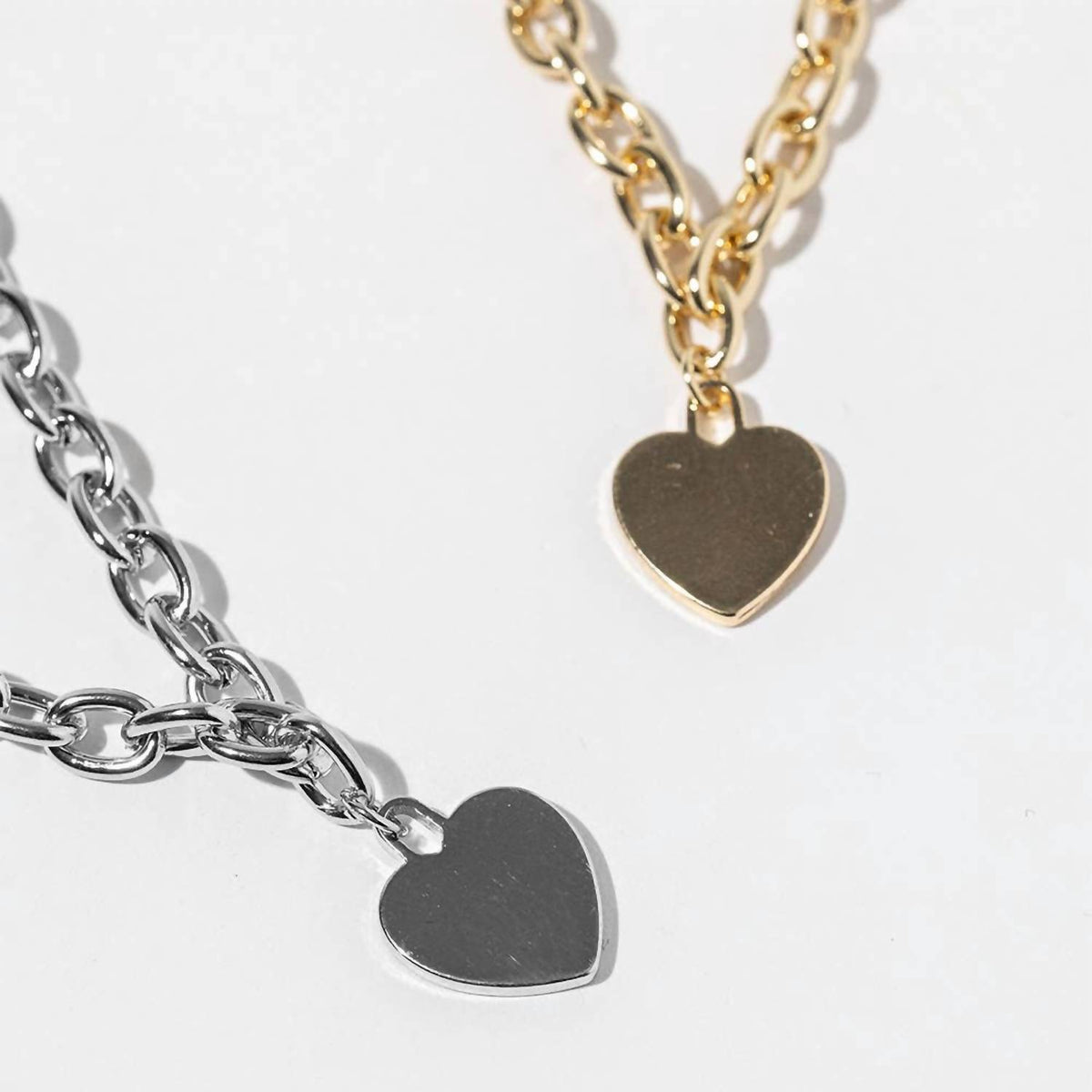 Women's Dipped Chunky Chain Heart Pendant Necklace
