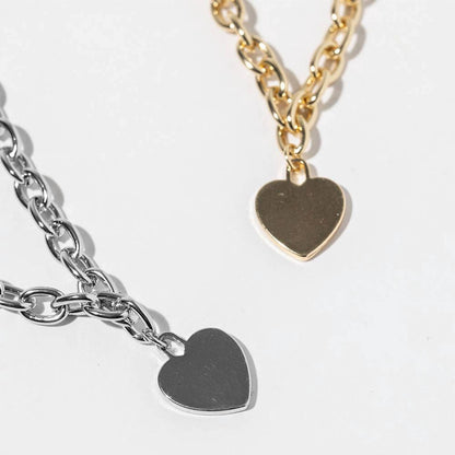 Women's Dipped Chunky Chain Heart Pendant Necklace