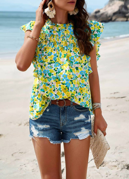 Tamera Floral Ruffle Top