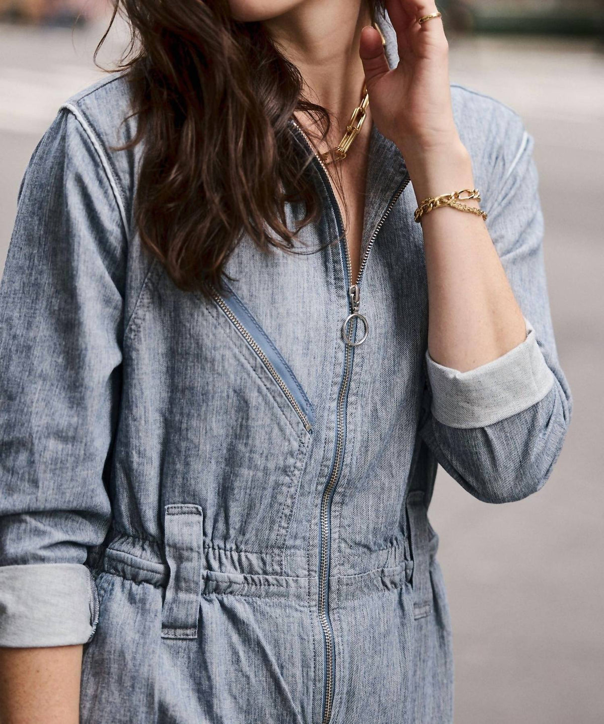 Amelia Zip Cuffs Jumpsuit