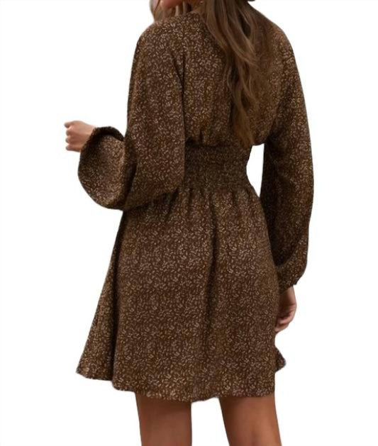 Balloon Sleeve Smocked Waist Dress