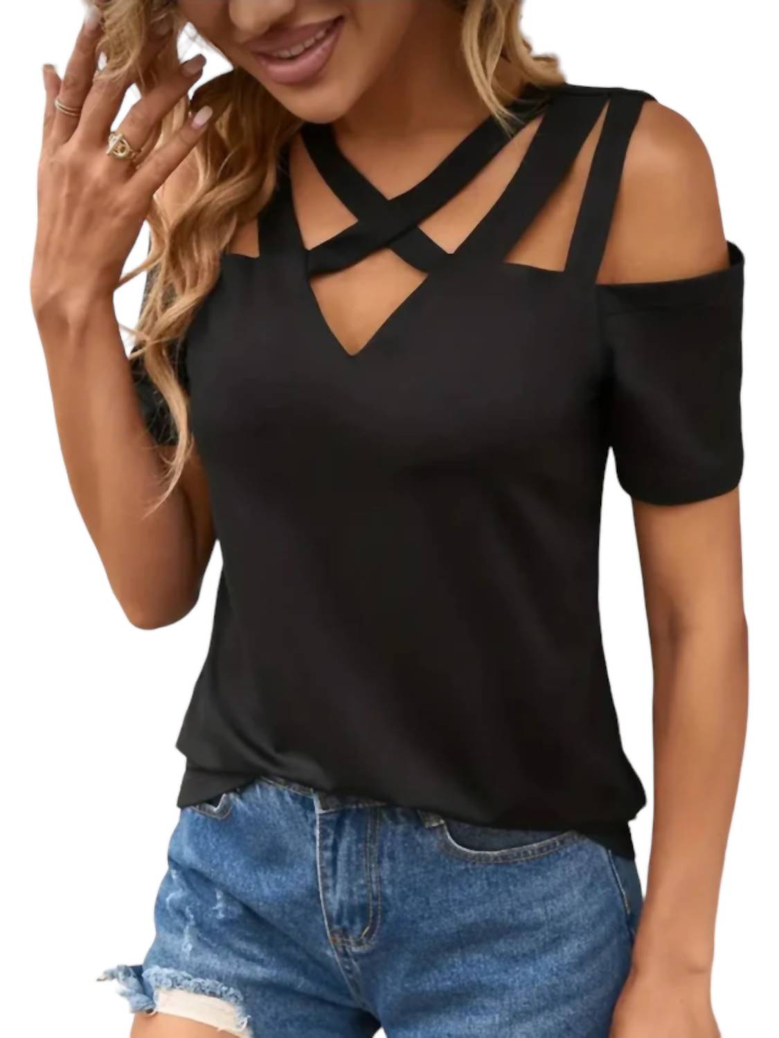 Off the Shoulder Strappy Top