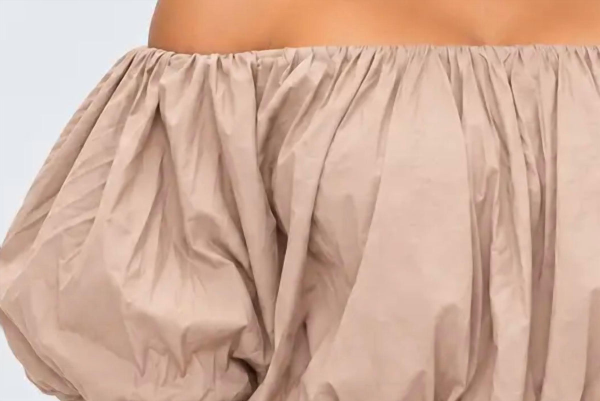 Off The Shoulder Puff Sleeve Crop Top