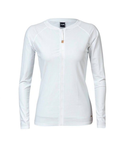 LADIES ZIP FRONT RASH TOP