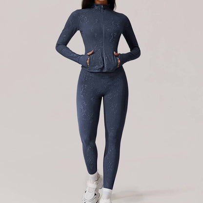 Full Zipper Jacket Yoga Leggings Set