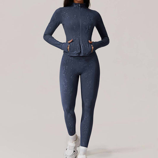 Full Zipper Jacket Yoga Leggings Set