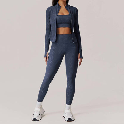 Full Zipper Jacket Yoga Leggings Set
