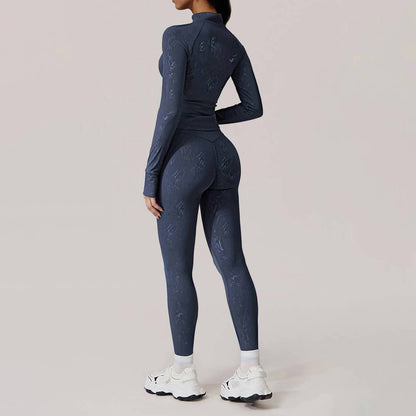 Full Zipper Jacket Yoga Leggings Set