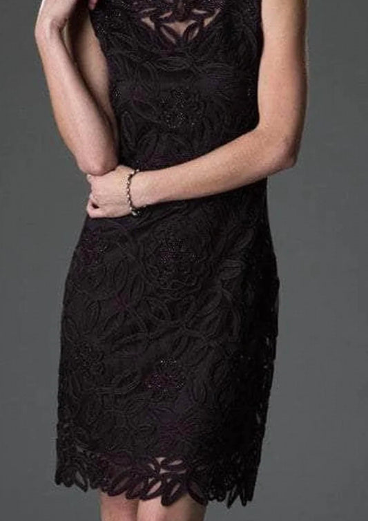 Soutache Lace Illusion Jewel Formal Dress
