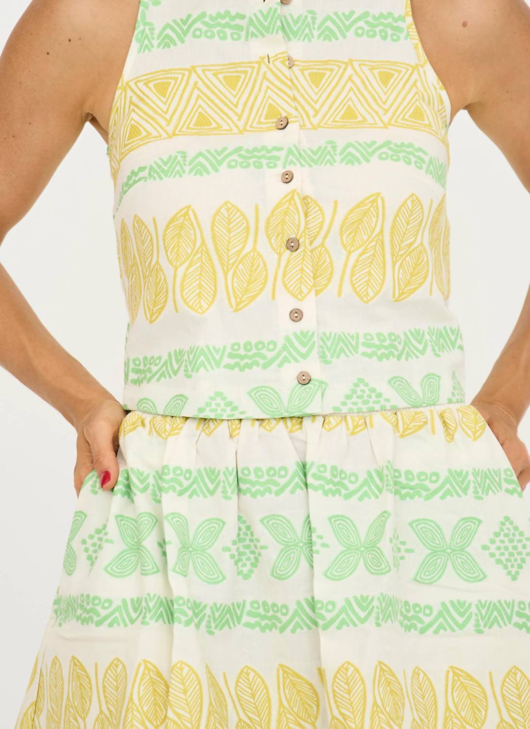 Embroidered Button Front Top