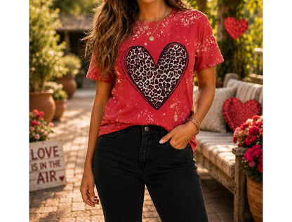 Bleached Valentine Shirt With Print
