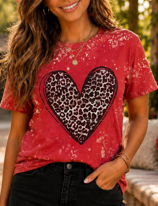 Bleached Valentine Shirt With Print