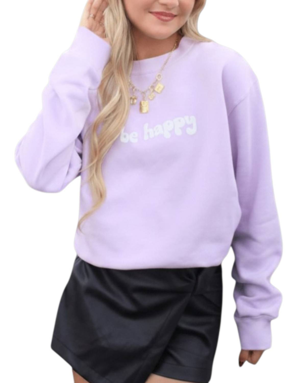 Be Happy Long Sleeve Crewneck Sweatshirt
