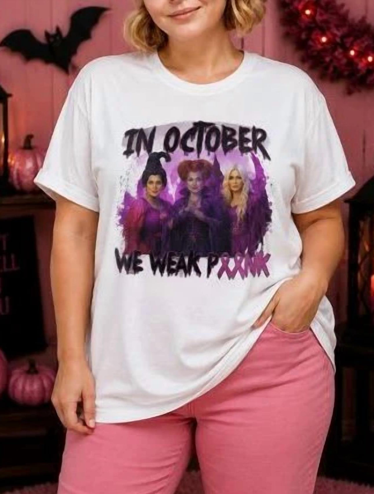 In October We Wear Pink Hocus Pocus Tee - Plus