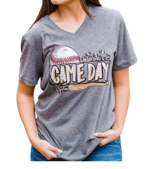Game Day Leopard Baseball Tee