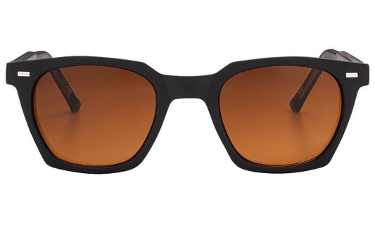 Spitfire Women's Acetate Classic Wayfarer Sunglasses in Matte Black/Bright Brown - view 2
