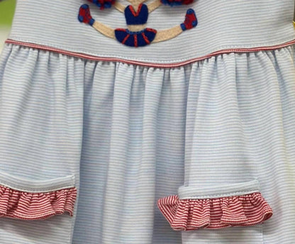 Girls' Cheerleader Short Sleeve Popover Dress
