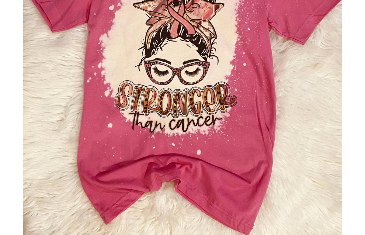 Stronger Than Cancer Bleached Tee - Plus