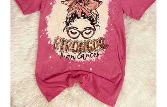 Stronger Than Cancer Bleached Tee - Plus