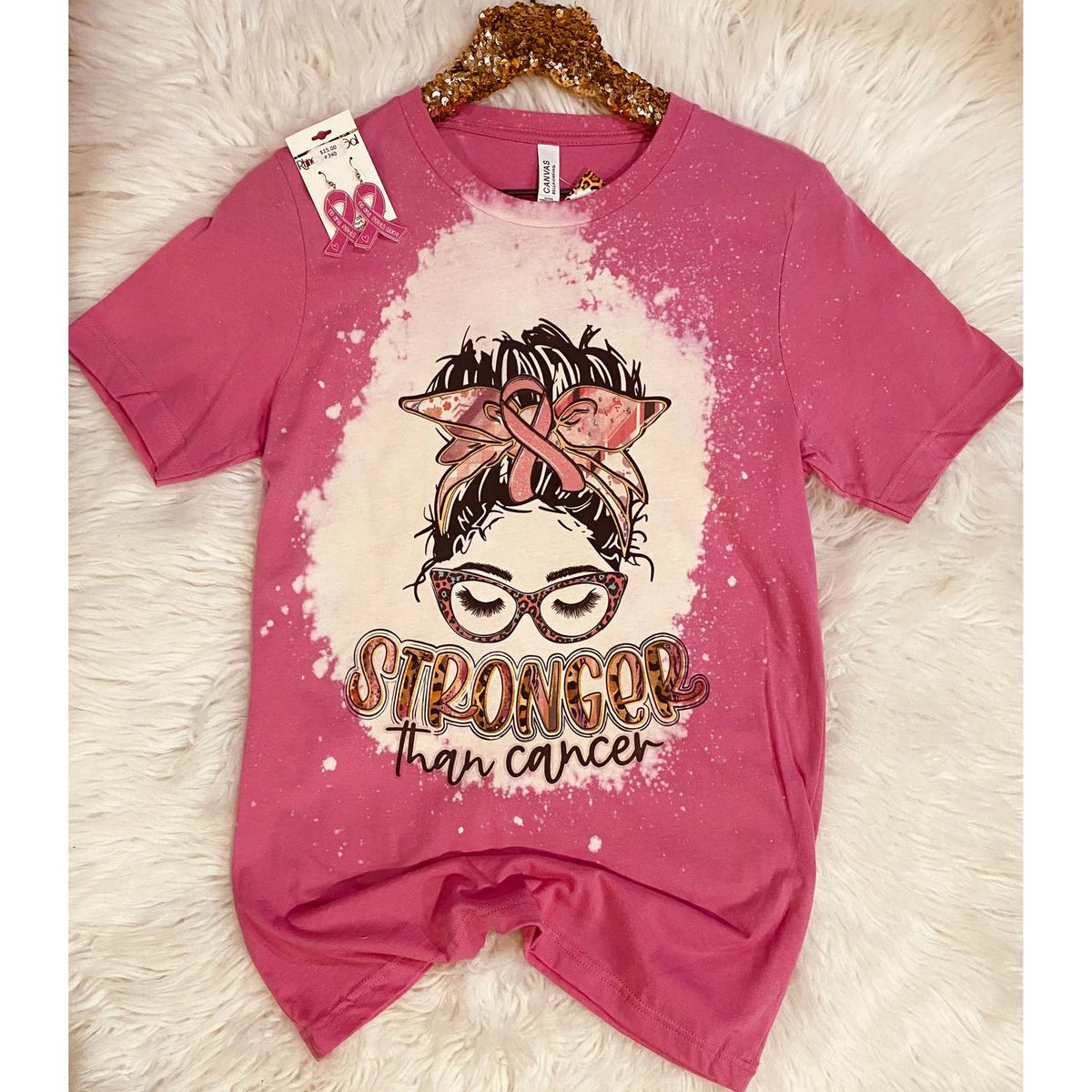 Stronger Than Cancer Bleached Tee - Plus